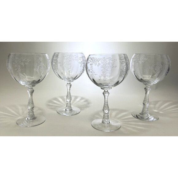 Fostoria Other - Set Of 4 Fostoria Navarre Clear Magnum Balloon Optic Wine Glasses 148773
